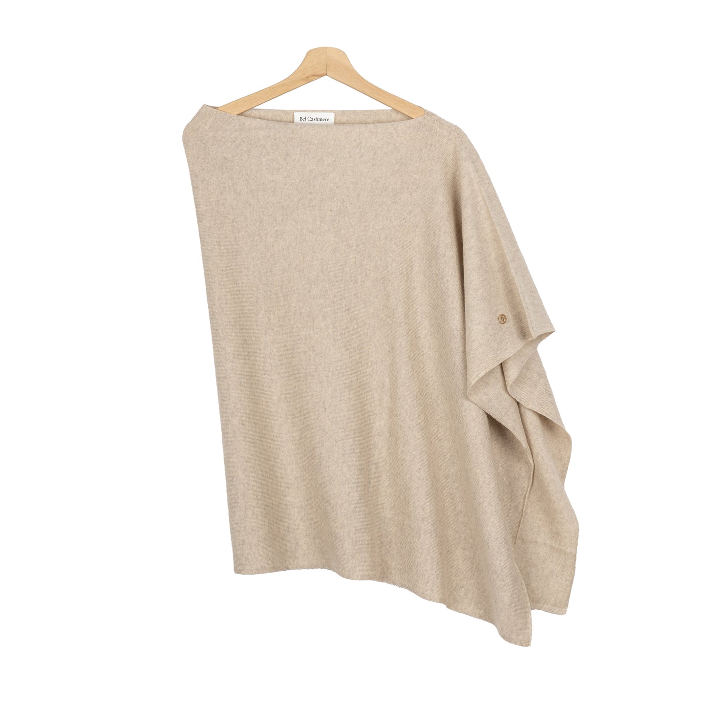 Beige cashmere poncho