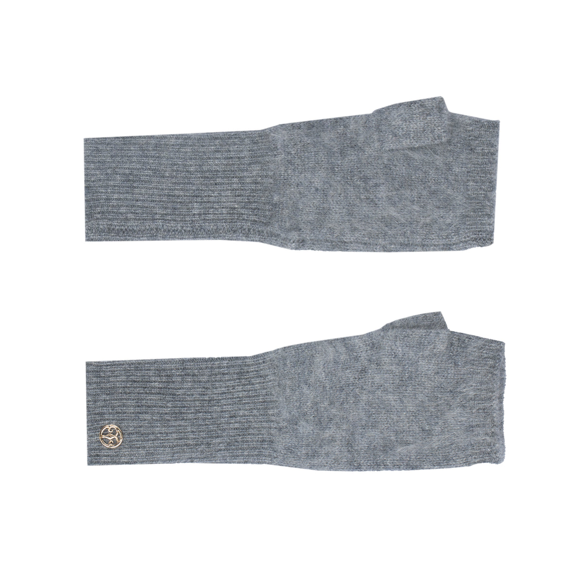 Gray brushed cashmere mittens