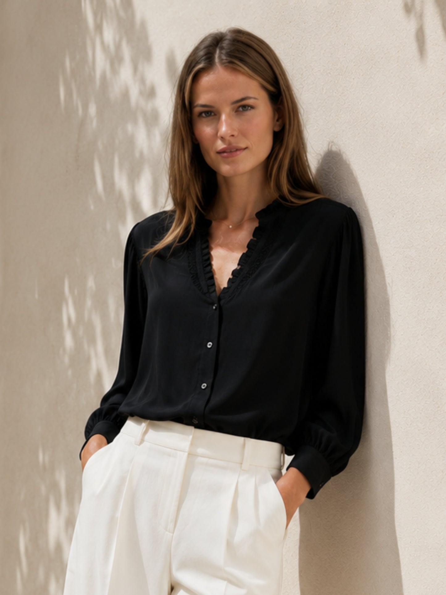 Lauren schwarze Bluse