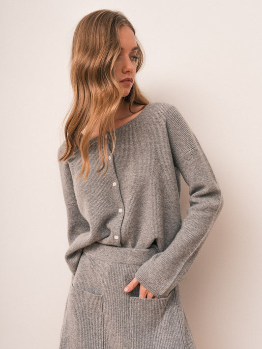 Graue Strickjacke Camille