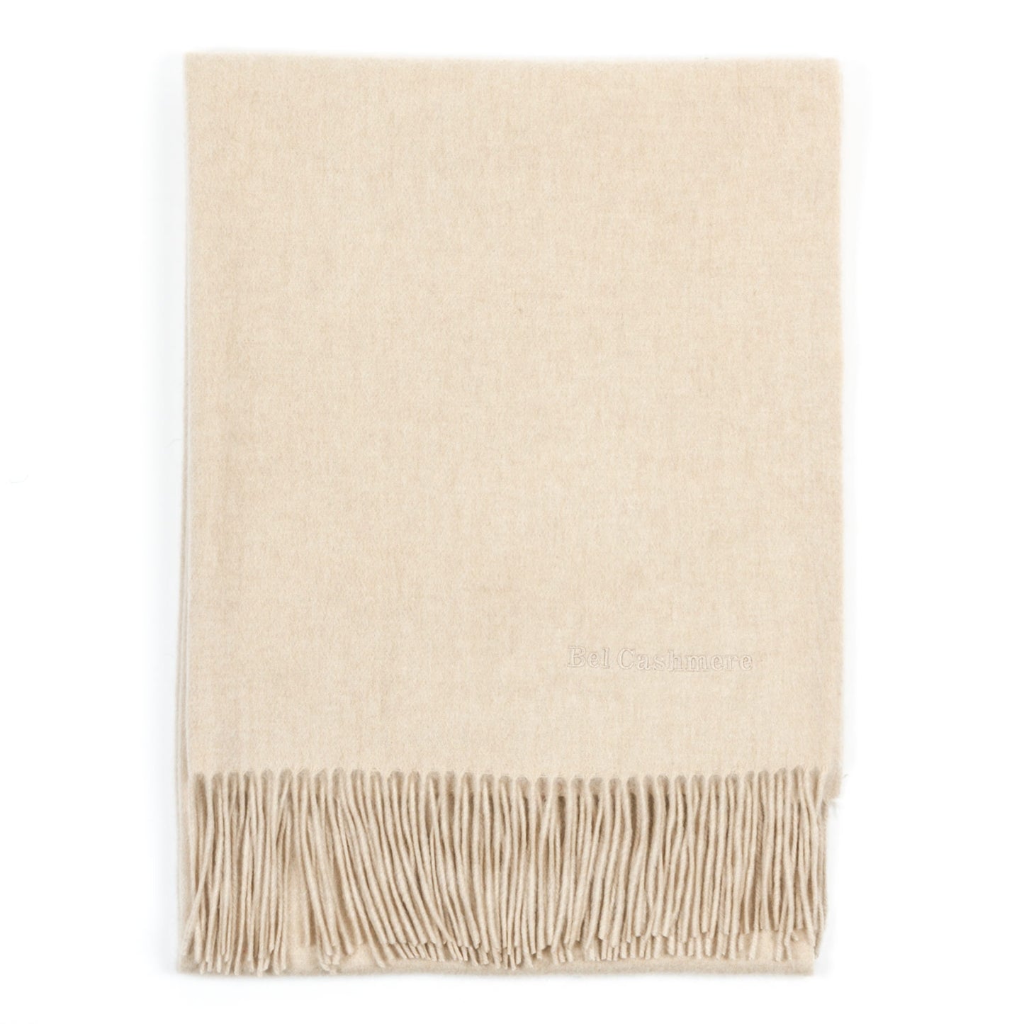 Estola/ Bufanda grande con flecos beige