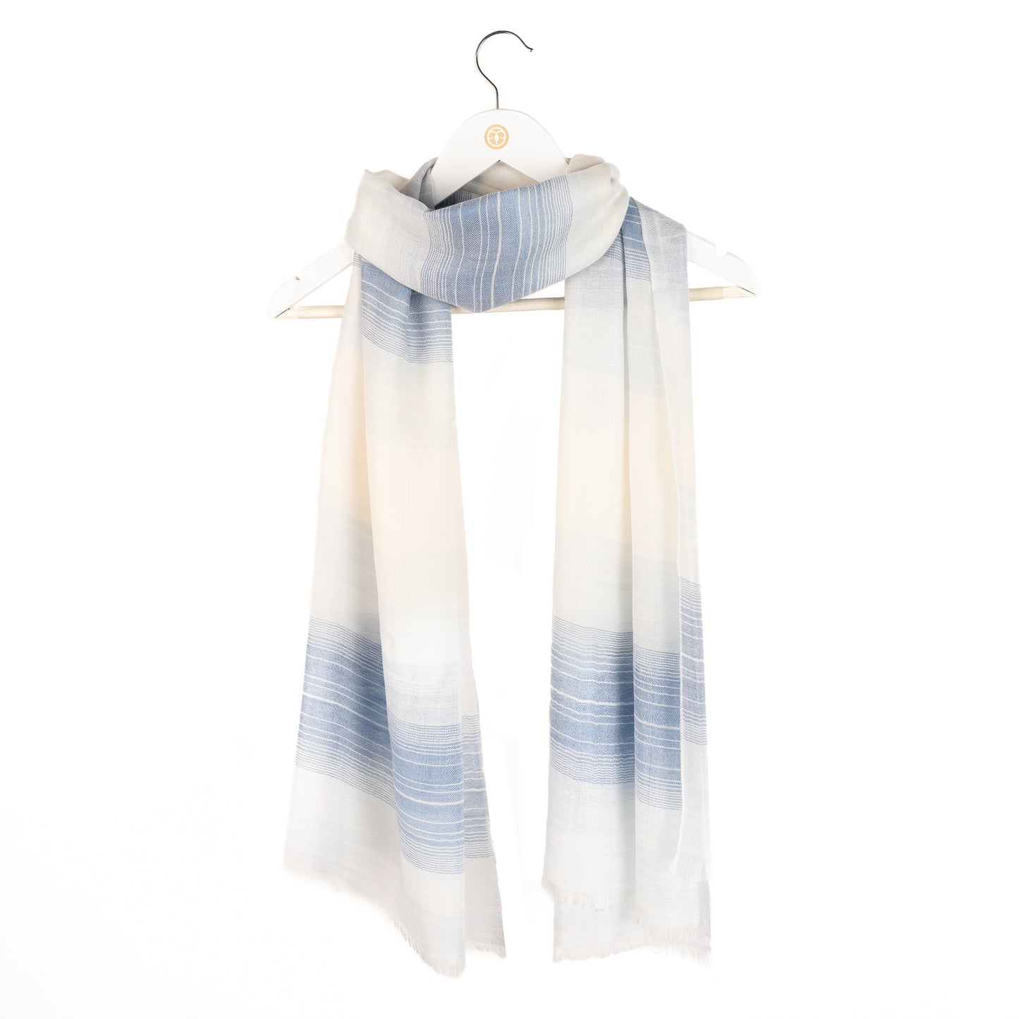fular fino de cashmere en colores azul