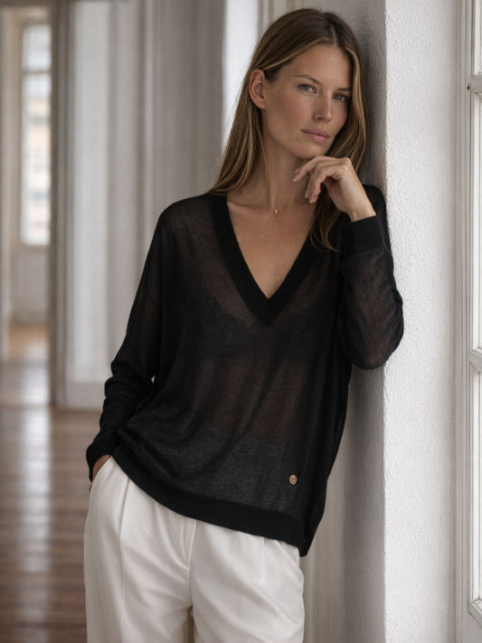 Jersey ultrafino Vera negro