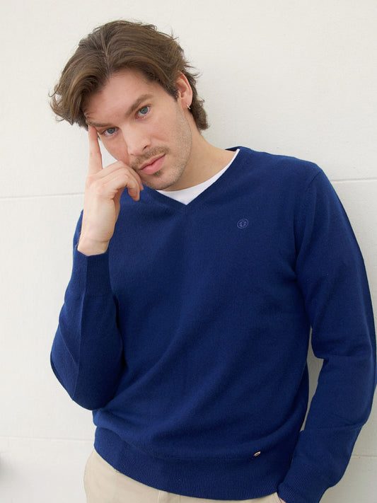 Jersey hombre pico azul