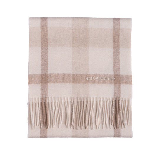 Checked cashmere scarf