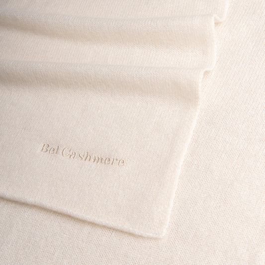 Large ecru knit scarf