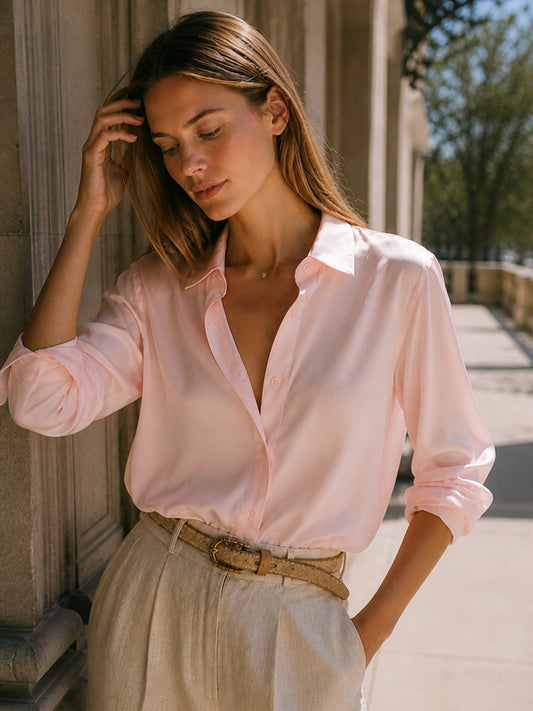 Bianca rosa Seidenbluse