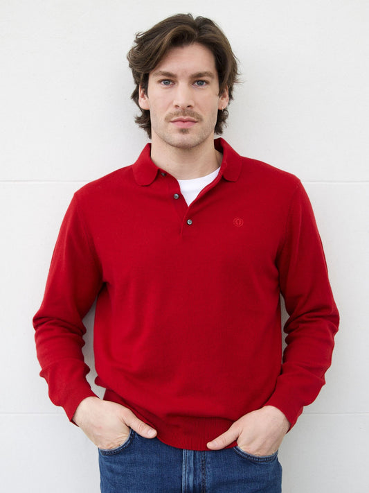 Jersey hombre polo rojo
