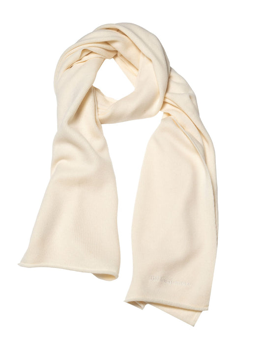 Large ecru knit scarf