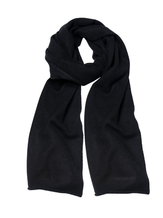 Large black knitted scarf