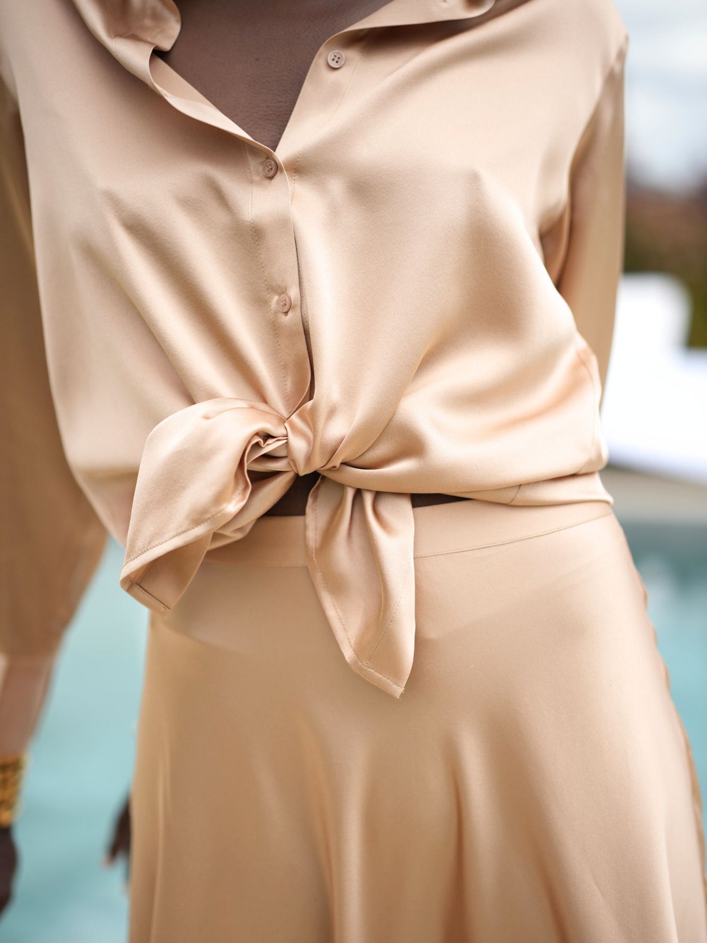 Blusa Diana de seda latte