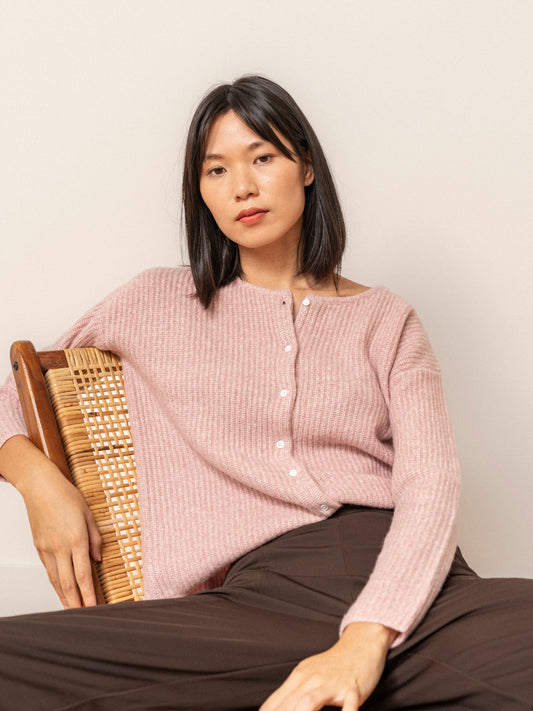 Camille pink jaspe cardigan