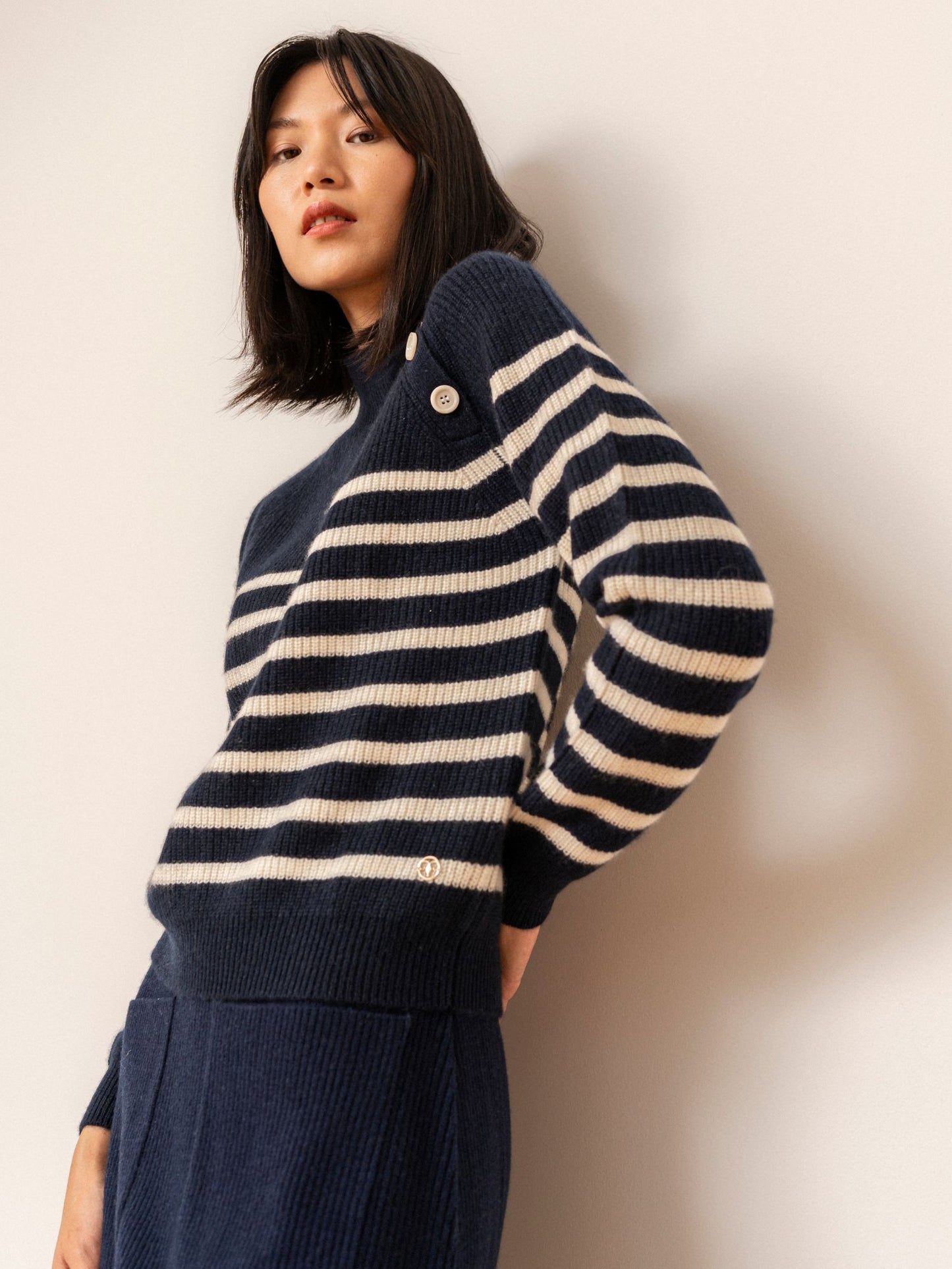 Jersey James de cashmere navy