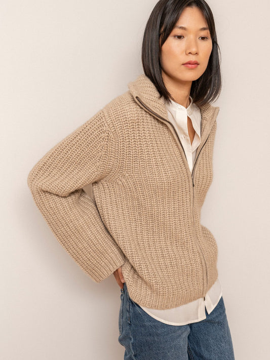 Nicole beige Kaschmir-Cardigan