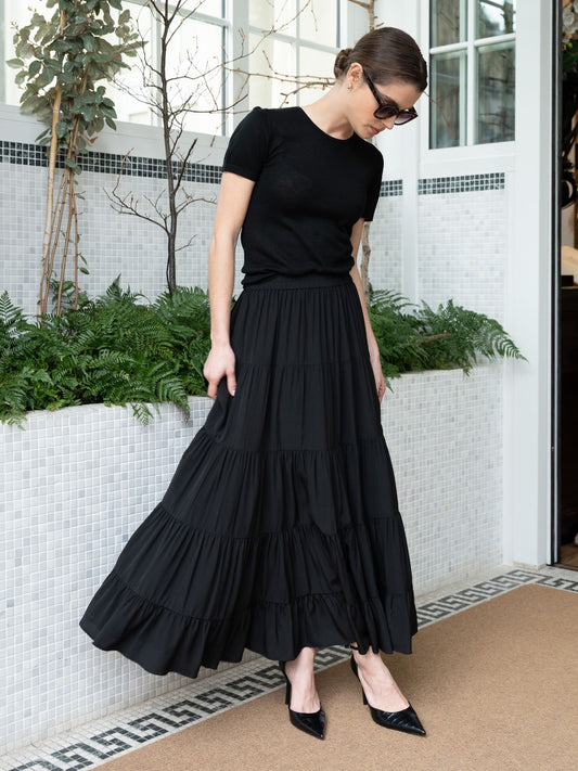 Falda Colette de seda negra