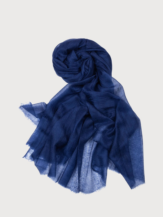 fular ultra fino de cashmere azul oscuro