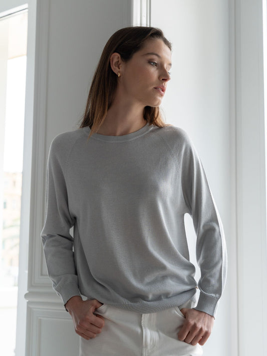 Perlgrauer Chelsea-Pullover