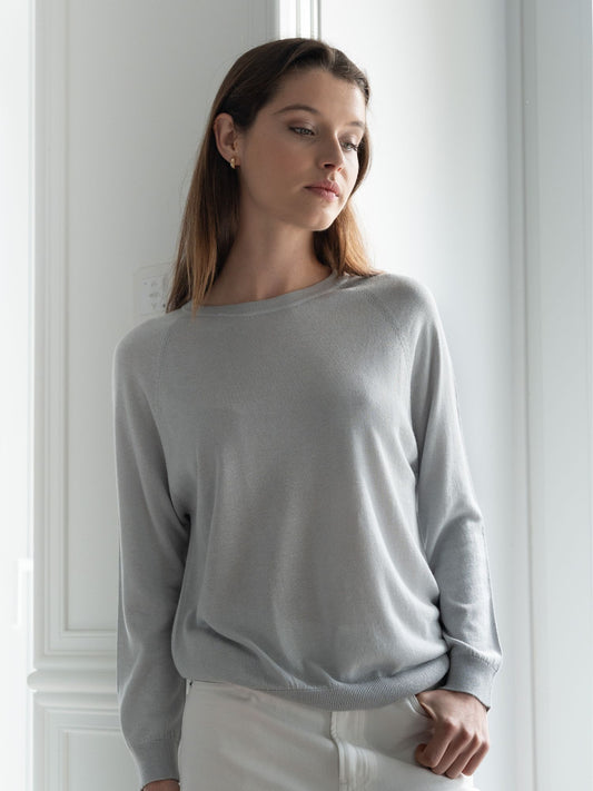 Perlgrauer Chelsea-Pullover
