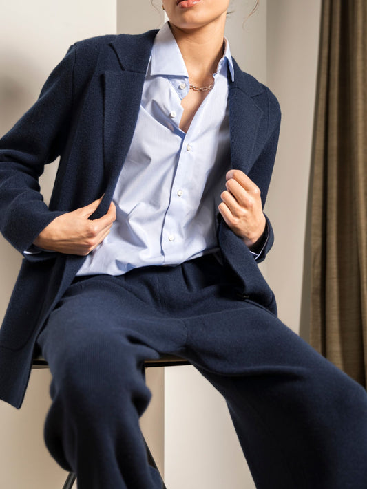 Kaschmirhose Erin in marineblau
