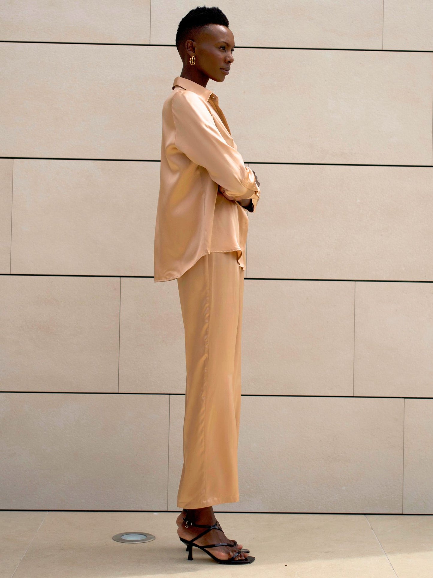 Pantalón Jane de seda latte