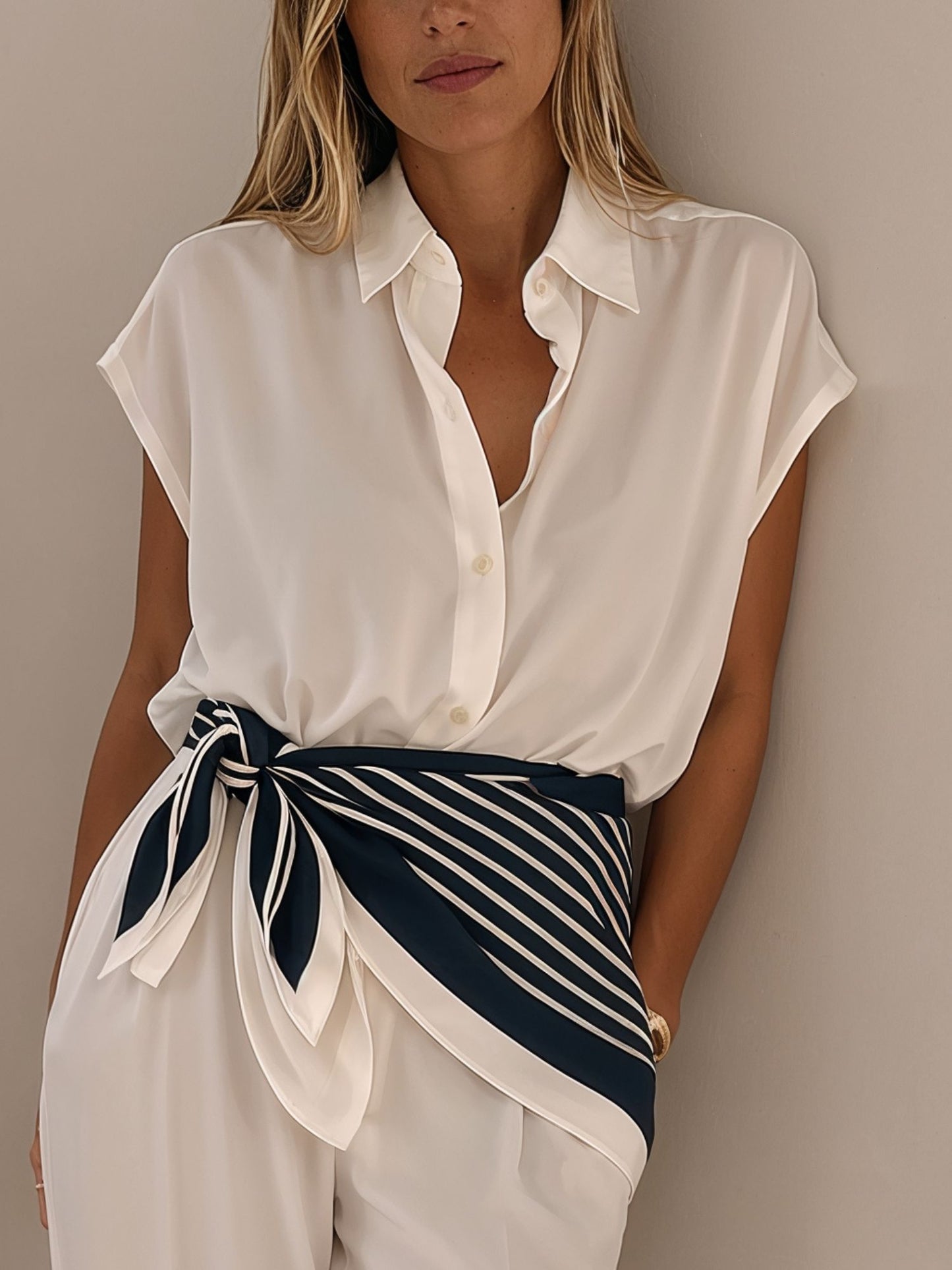 Pañuelo Biarritz de seda marino