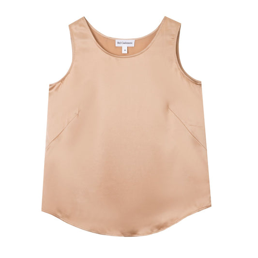 Top Claire de seda latte