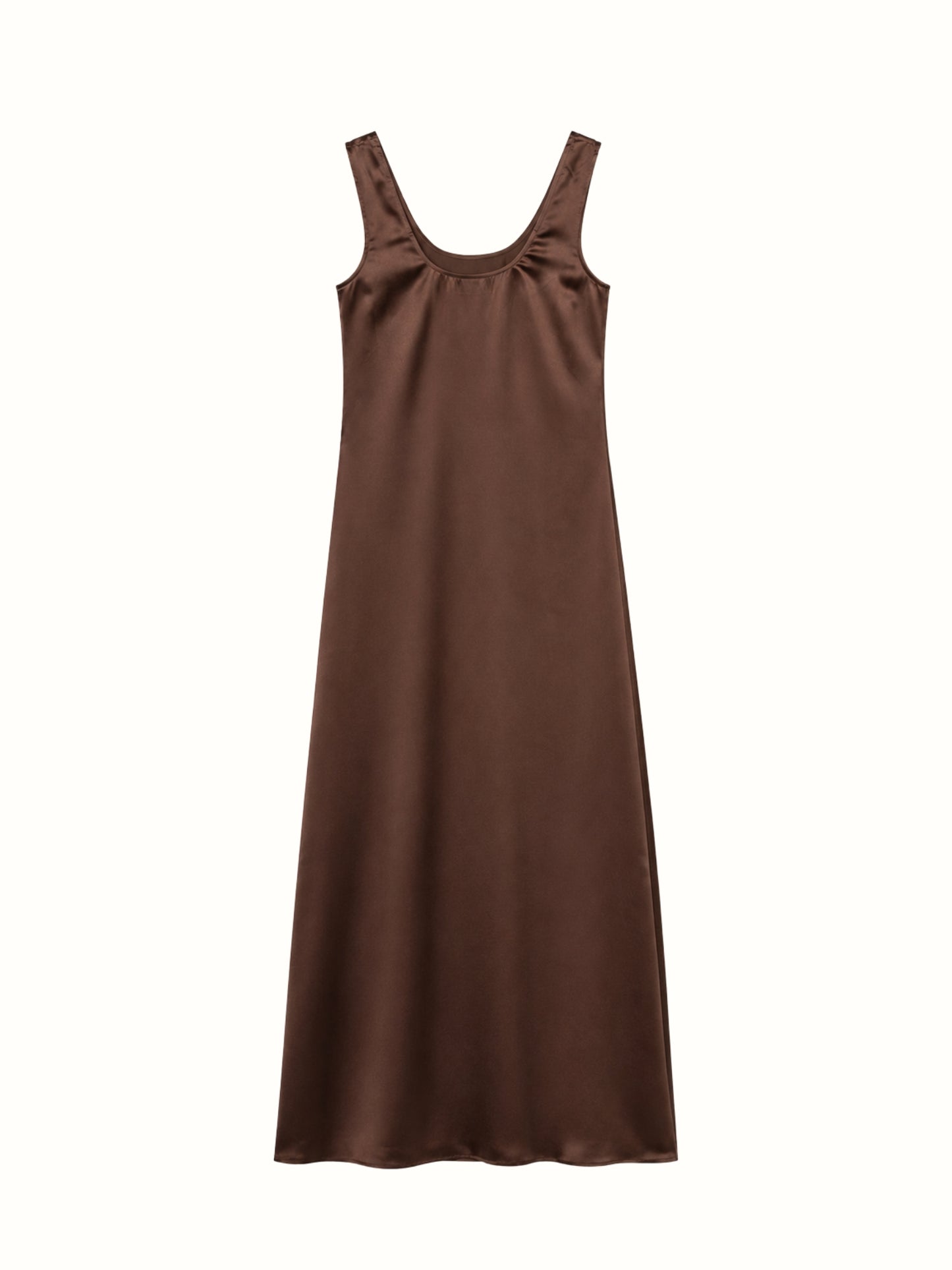 Vestido Olivia de seda marrón