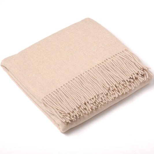 Manta gruesa de cashmere beige
