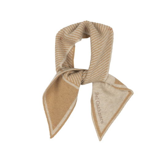 Pañuelo de cashmere rayas beige