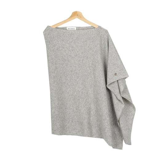 Poncho de cashmere gris