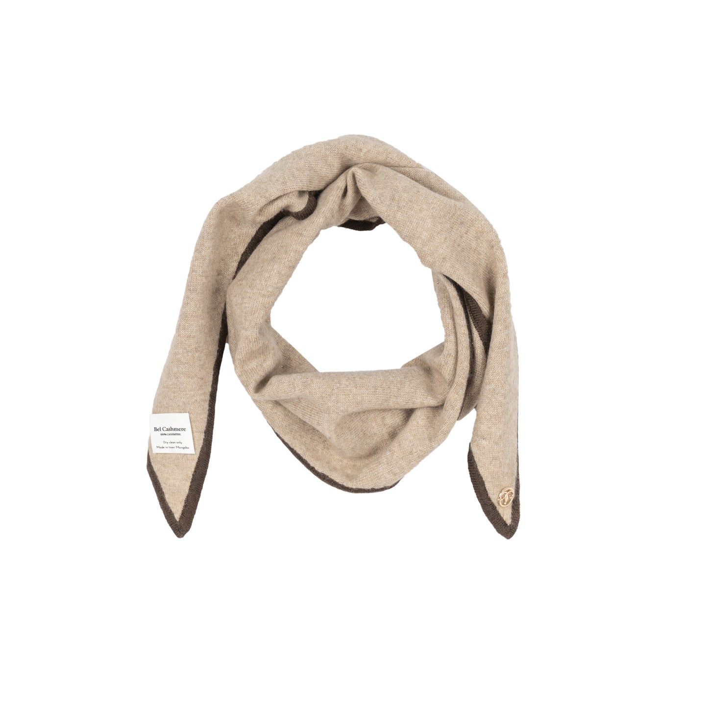Pañuelo Leonora de cashmere beige