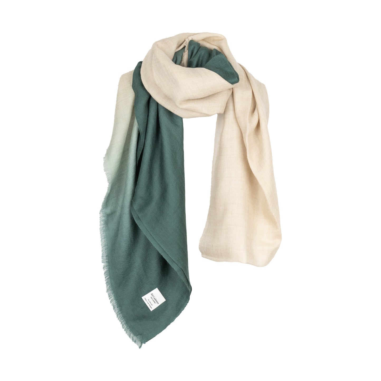 fular fino de cashmere verde degradado
