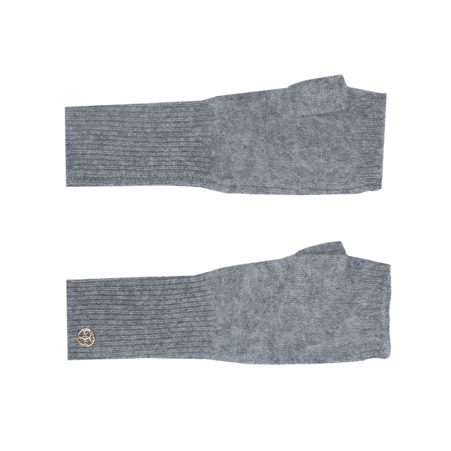 Gray brushed cashmere mittens