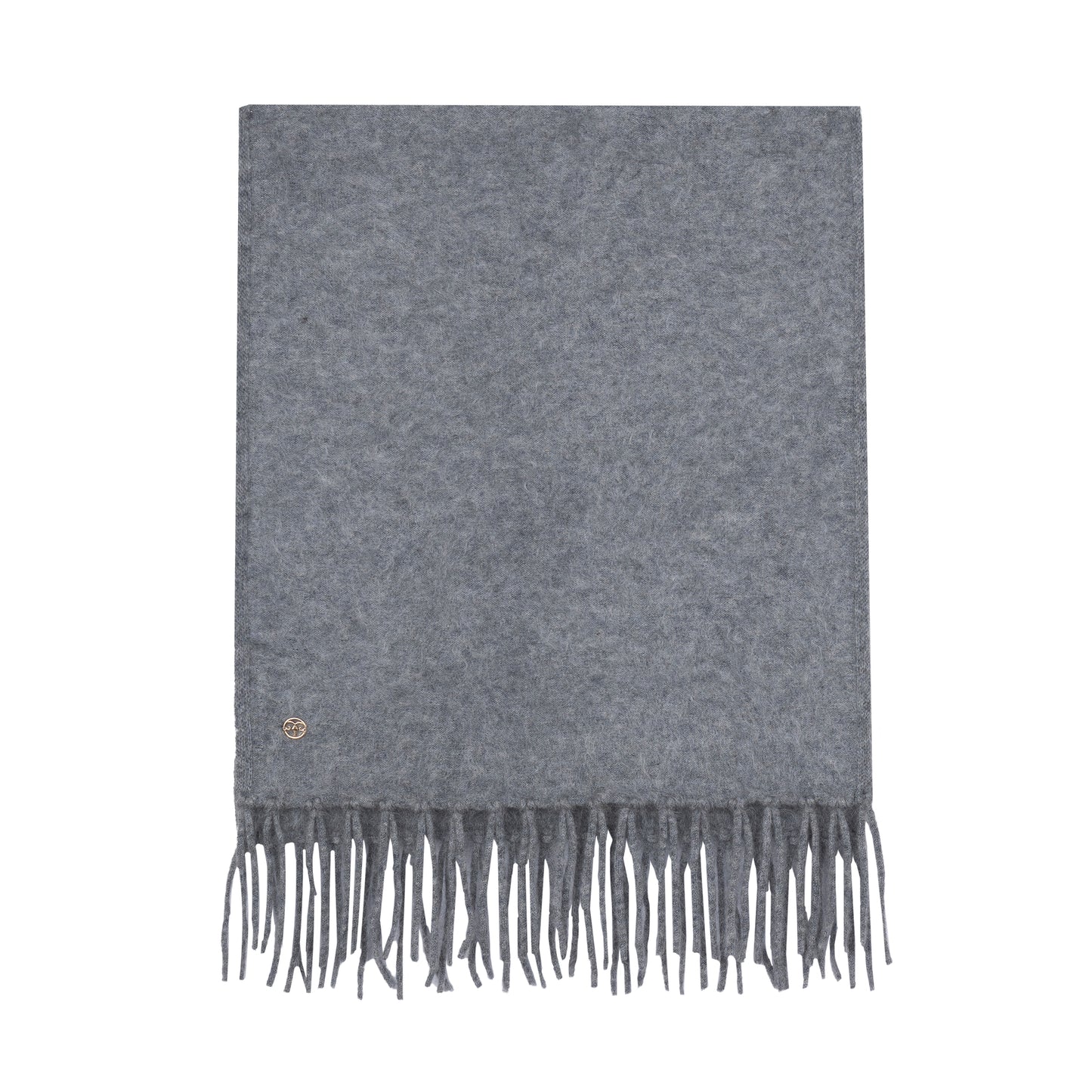 Brushed gray cashmere scarf