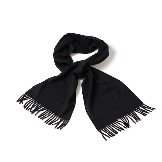Black fringed cashmere scarf