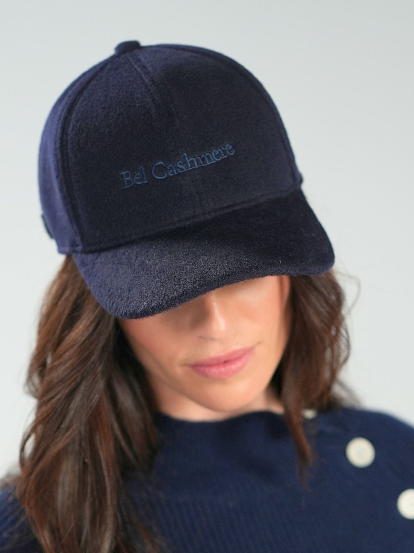 Gorra de lana y cashmere marino