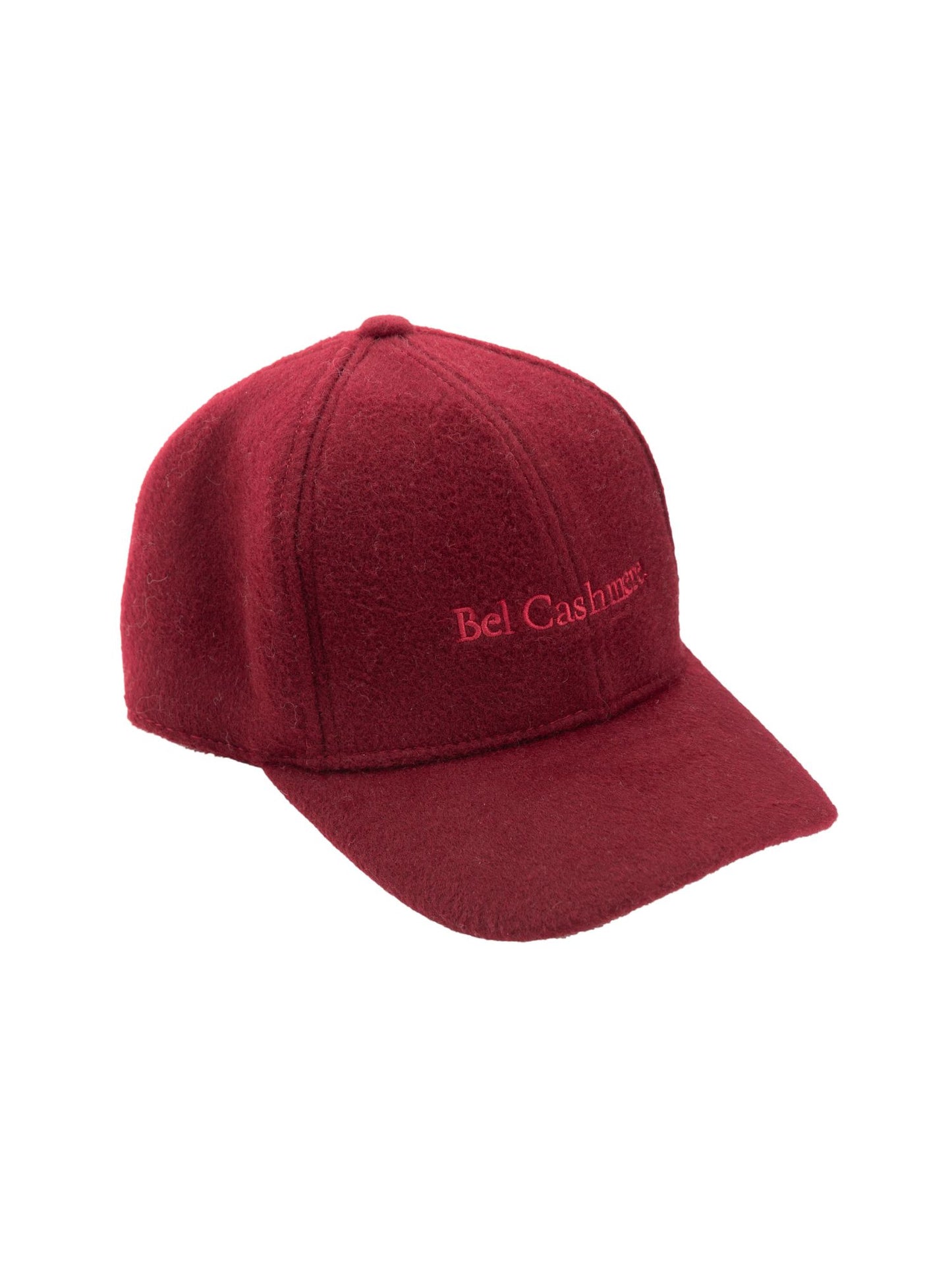 Gorra de lana y cashmere granate