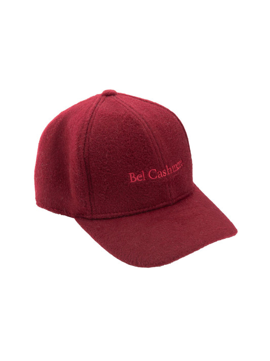 Gorra de lana y cashmere granate