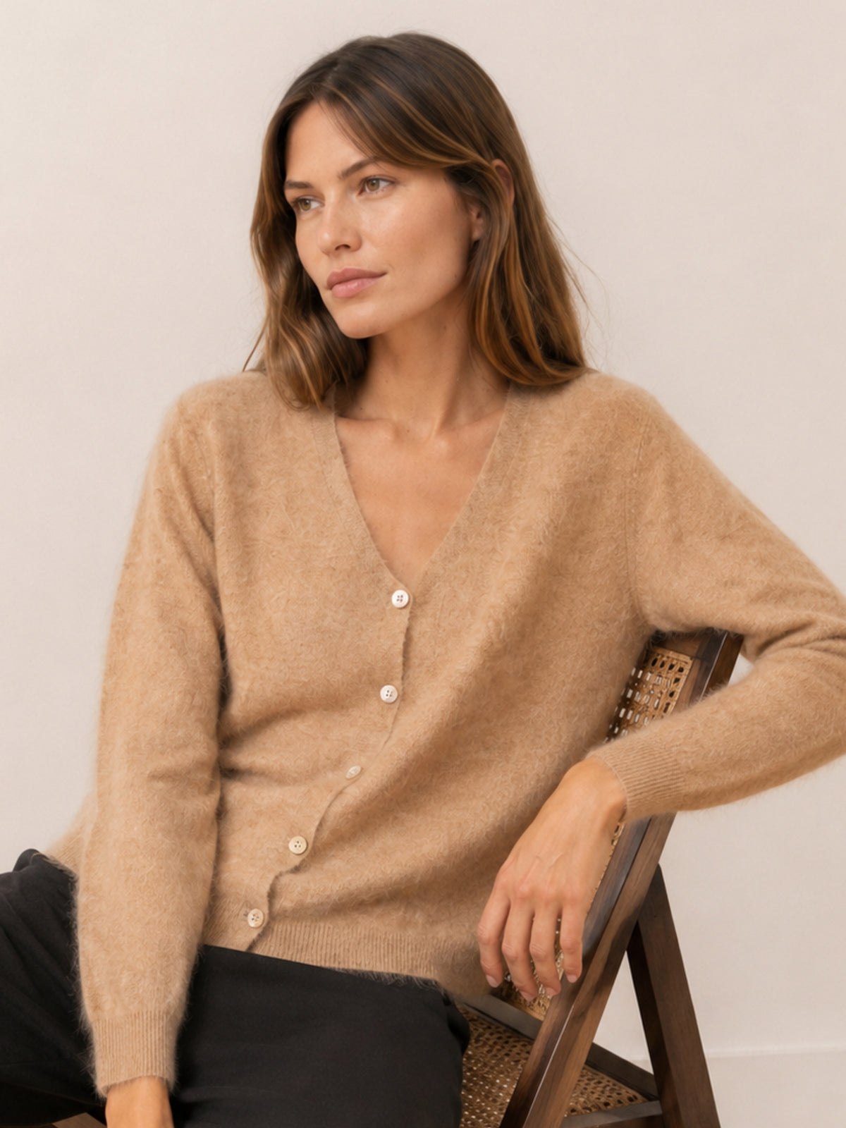 Gebürsteter Kaschmir-Cardigan Amy