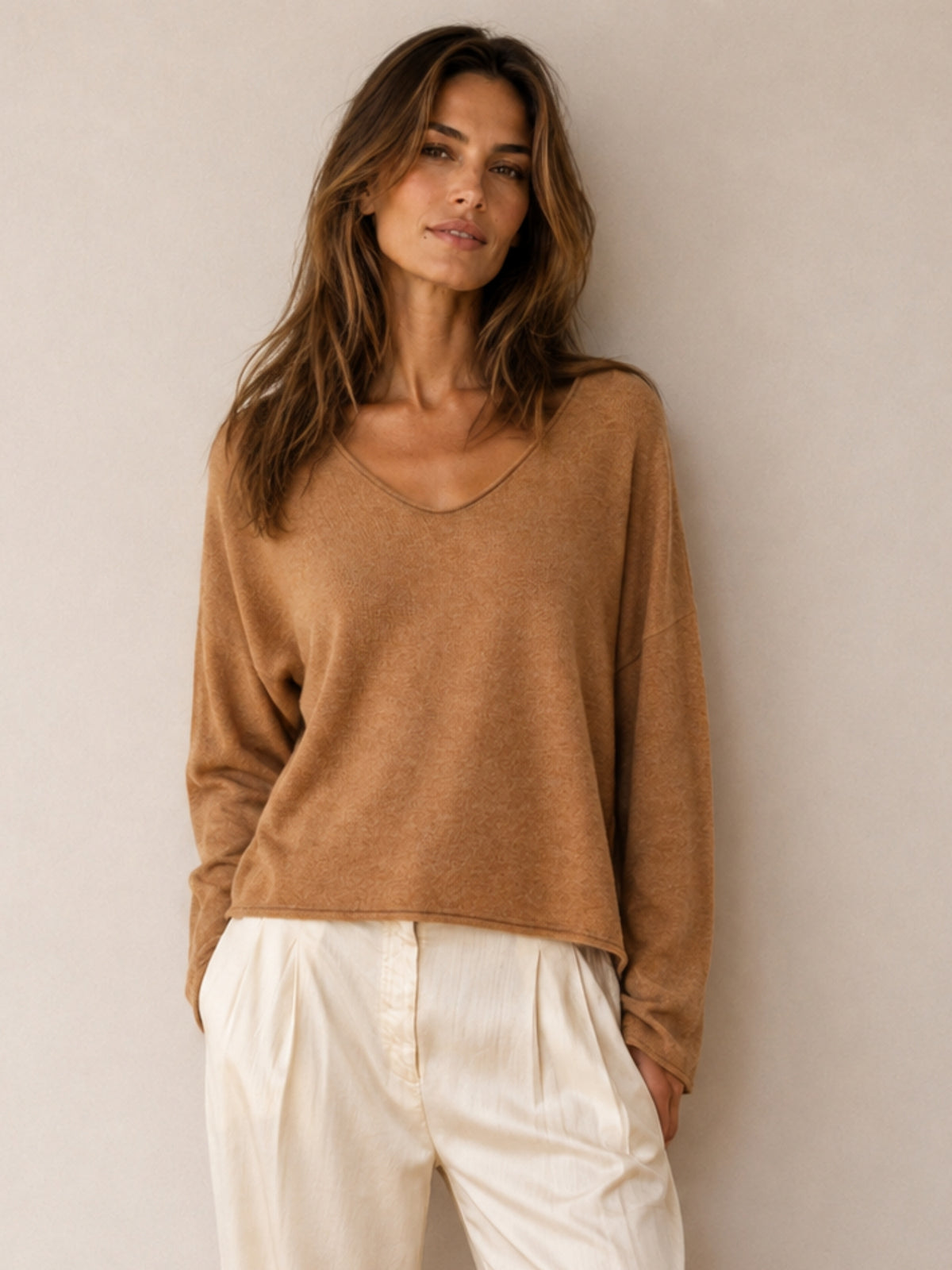 Kamelfarbener Pullover Anais