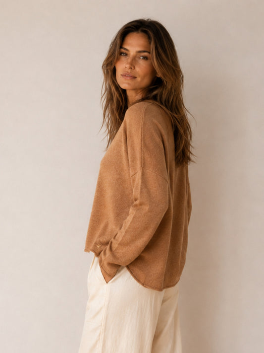 Kamelfarbener Pullover Anais