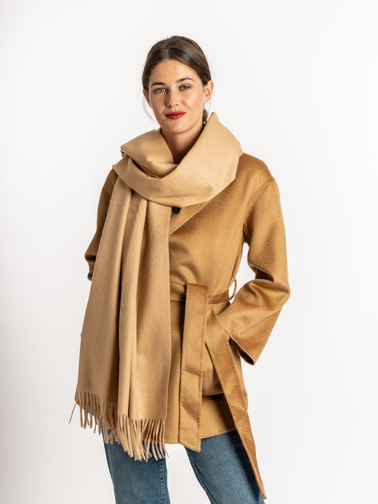 Estola/ Bufanda grande con flecos camel