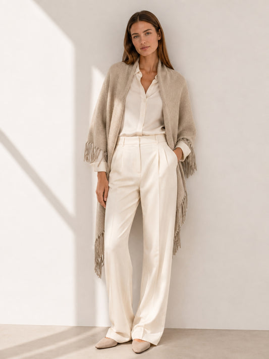 Sienna beige cashmere shawl