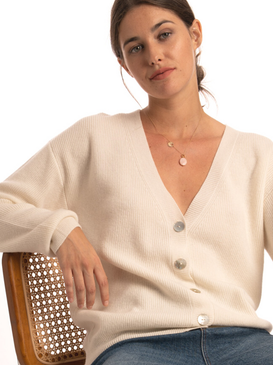 Eva weiße Strickjacke