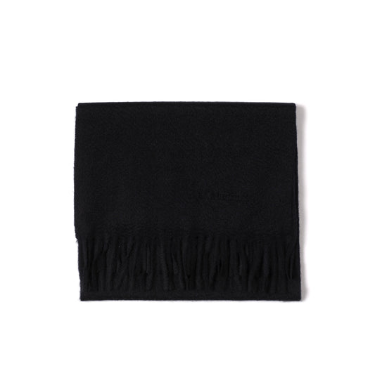Black fringed cashmere scarf