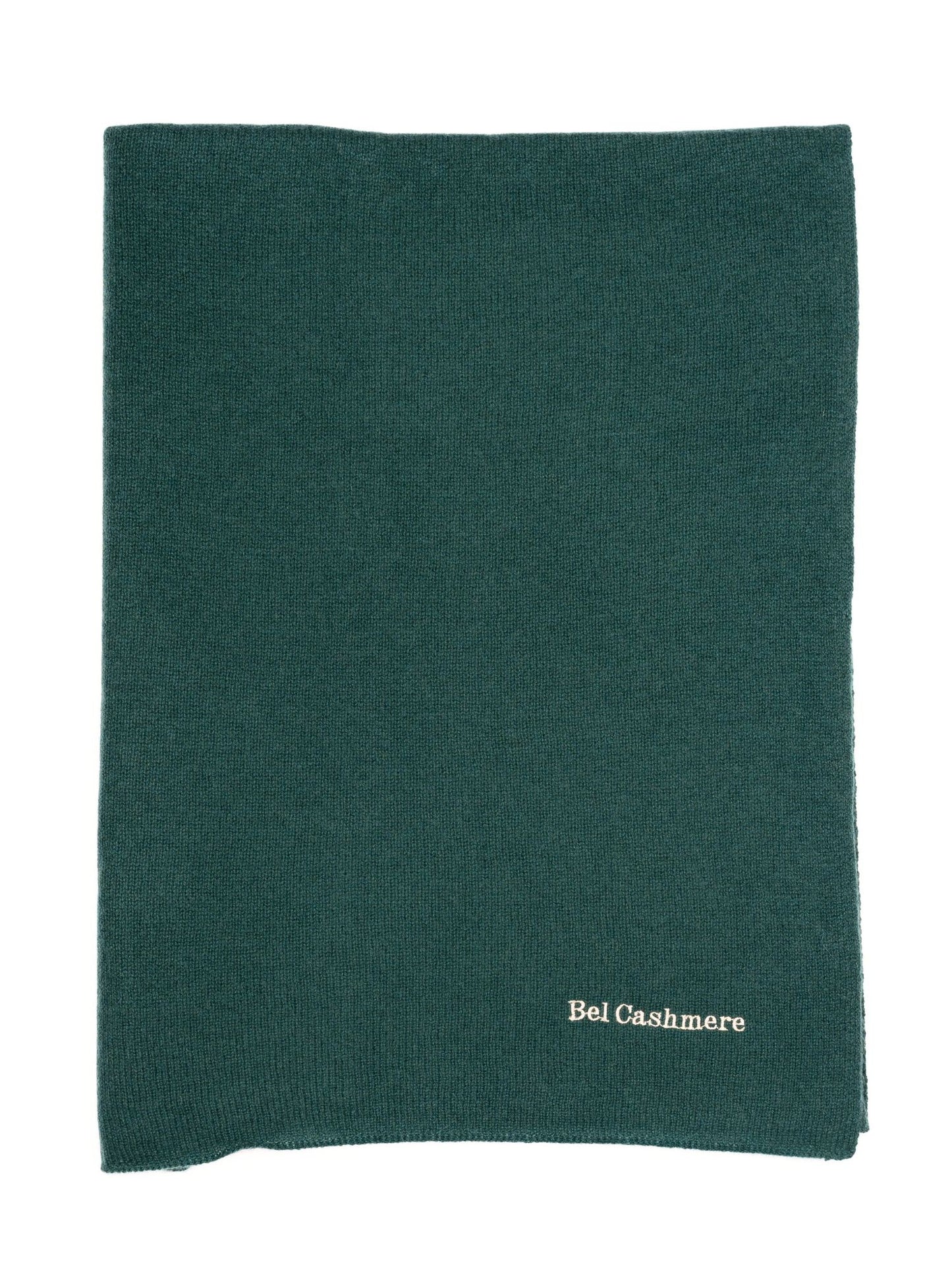 Green cashmere knit scarf