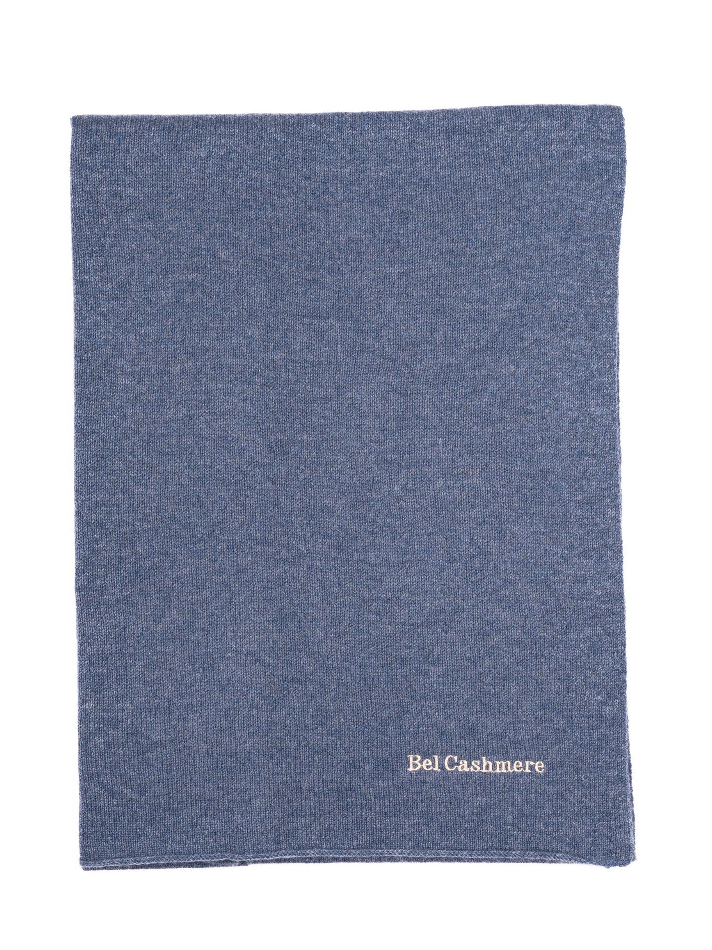 Large blue knitted scarf