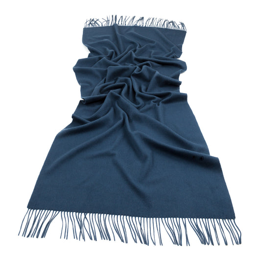 Estola/ Bufanda grande con flecos azul oscura