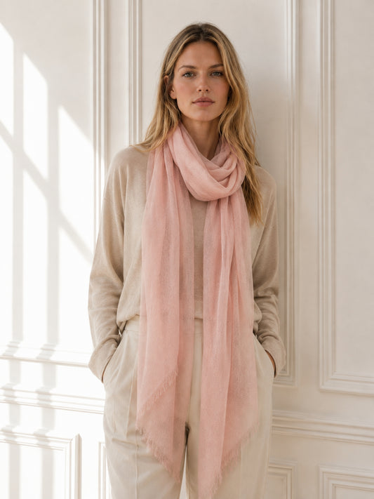 fular ultra fino de cashmere nude