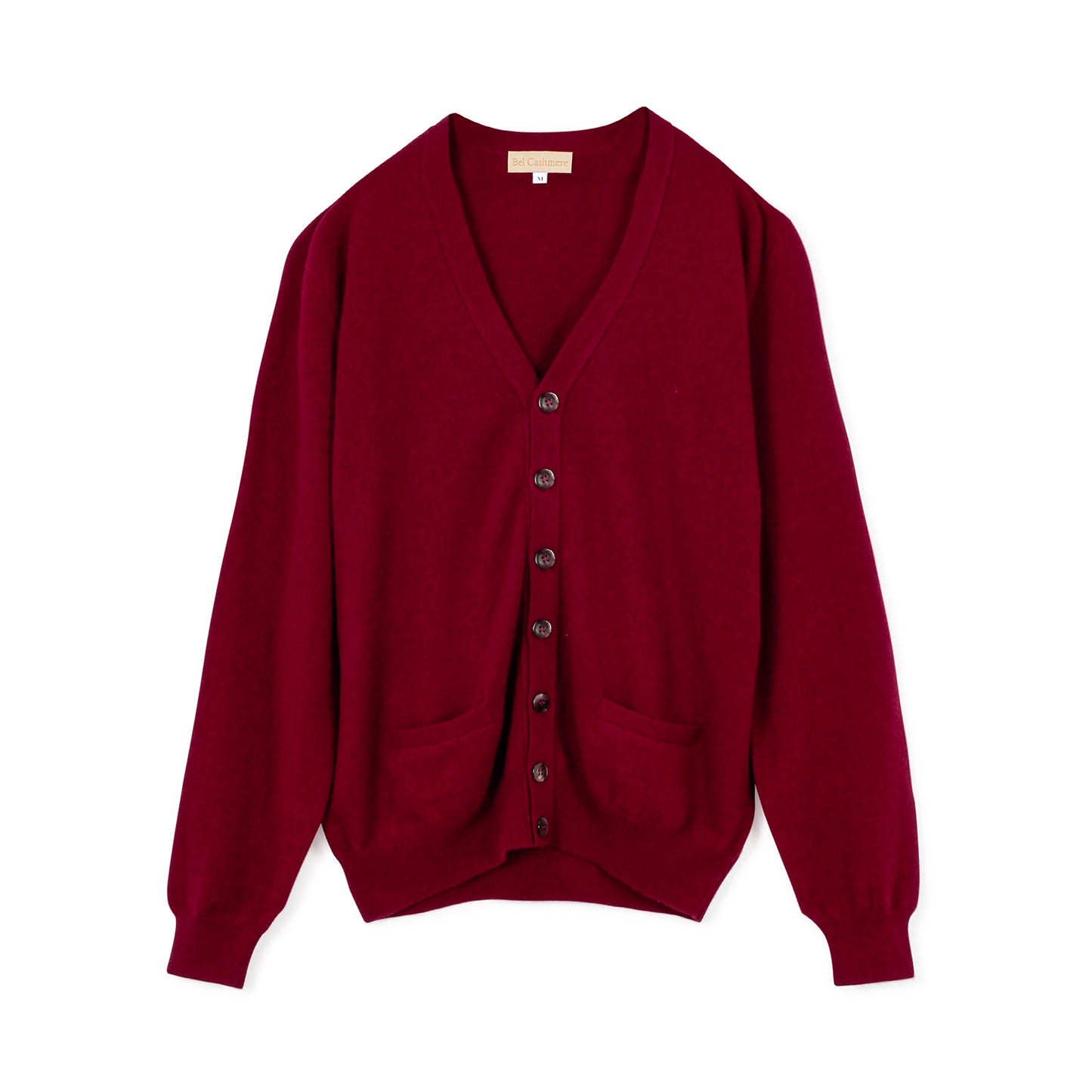chaqueta de cashmere granate